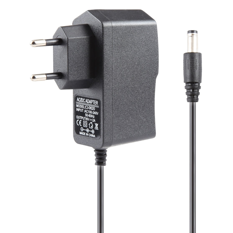 EU Plug AC 100-240V to DC 6V 2A Power Adapter