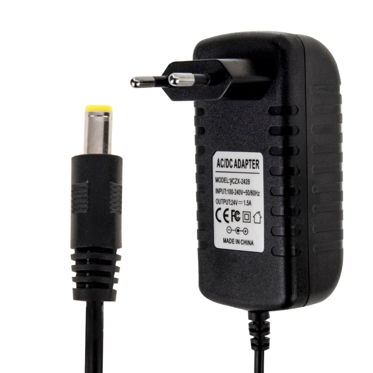 EU Plug AC 100-240V to DC 24V 1.5A Power Adapter