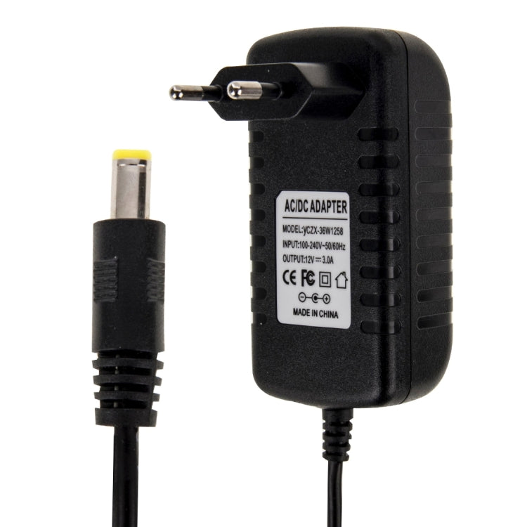 EU Plug AC 100-240V to DC 12V 3A Power Adapter