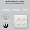Electric Wall Switch (Size: 86 x 86mm), 4 Switch