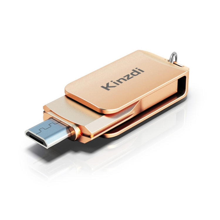 Kinzdi 128GB USB + Type-C Interface Metal Twister Flash Disk V8, 128GB Rose Gold, 128GB Silver