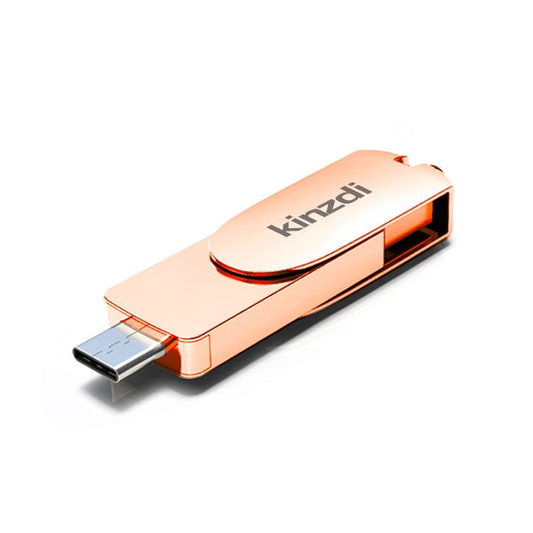 Kinzdi 64GB USB 3.0 + Type-C 3.0 Interface Metal Twister Flash Disk V11, 64GB (Rose Gold), 64GB (Silver)