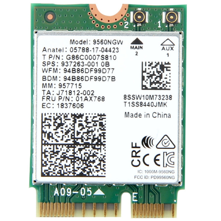 9560NGW Dual Band 1.73Gbps Wireless for Intel 9560ac NGFF Key E Wifi
