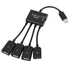 Portable USB-C / Type-C Male to 3 USB Ports Female + Micro USB Female