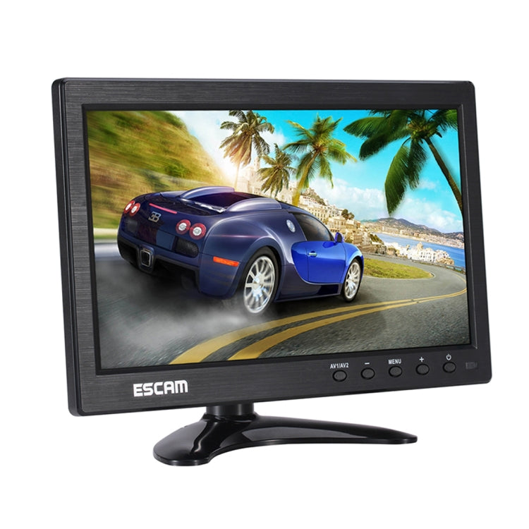 ESCAM T10 10.0 inch TFT LCD 1024x600 Monitor with VGA & HDMI & AV & BNC & USB for PC CCTV Security, T10