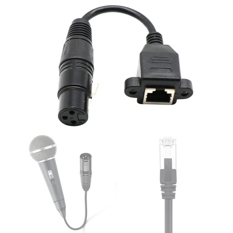 15cm XLR 3 Pin Female To RJ45 Female Network Connector Adapter