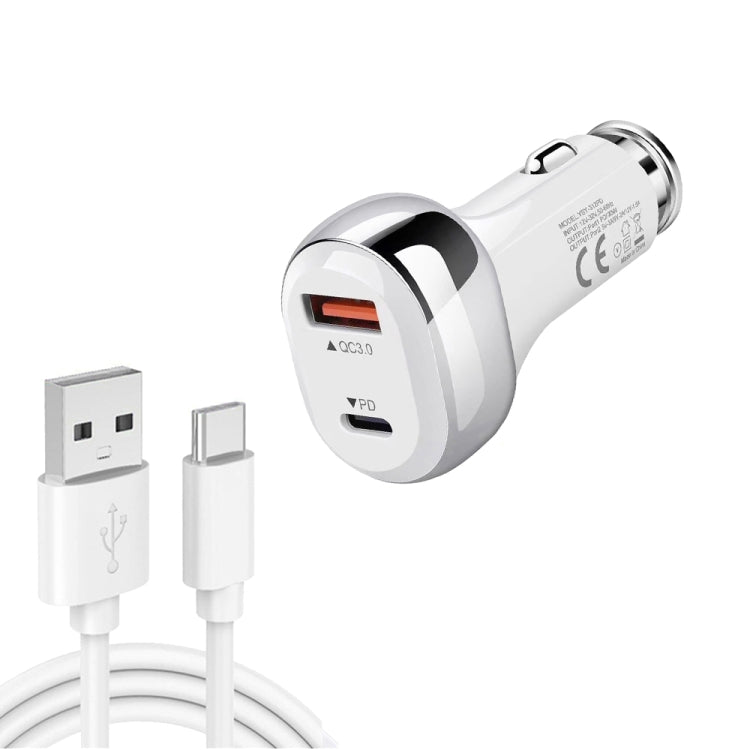 YSY-312PD QC3.0 18W USB + PD 20W USB-C / Type-C Car Charger with USB