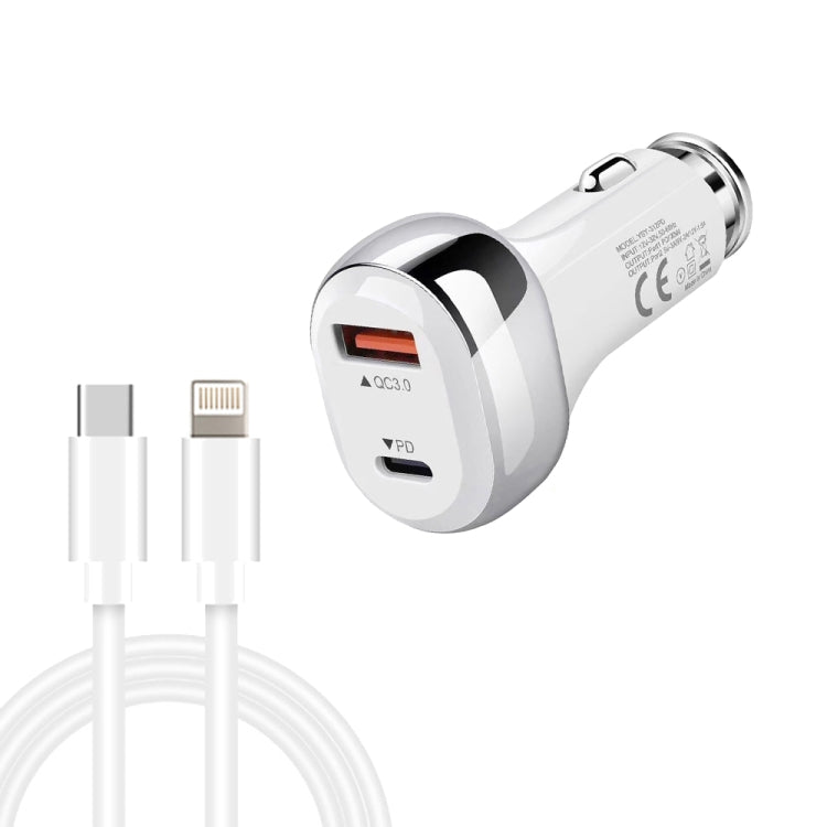 YSY-312PD QC3.0 18W USB + PD 20W USB-C / Type-C Car Charger with
