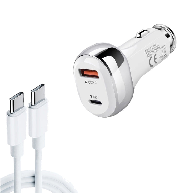 YSY-312PD QC3.0 18W USB + PD 20W USB-C / Type-C Car Charger with