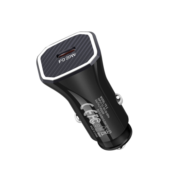 YS-2 PD 20W USB-C / Type-C Interface Car Fast Charger for iPhone