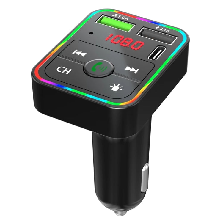 F2 Car FM Transmitter MP3 USB Charger Player with LED Backlight FM