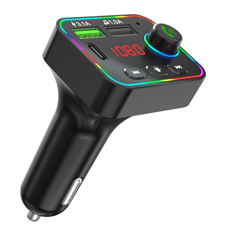 F4 Car MP3 Player FM Transmitter Colorful Backlight USB Charger Dual