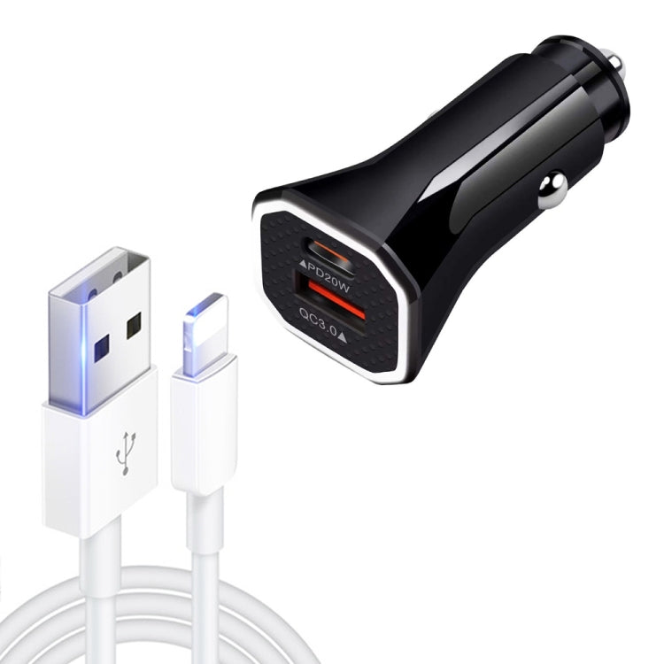 TE-P22 38W PD USB-C / Type-C + QC3. 0 USB Car Charger with 1m USB to