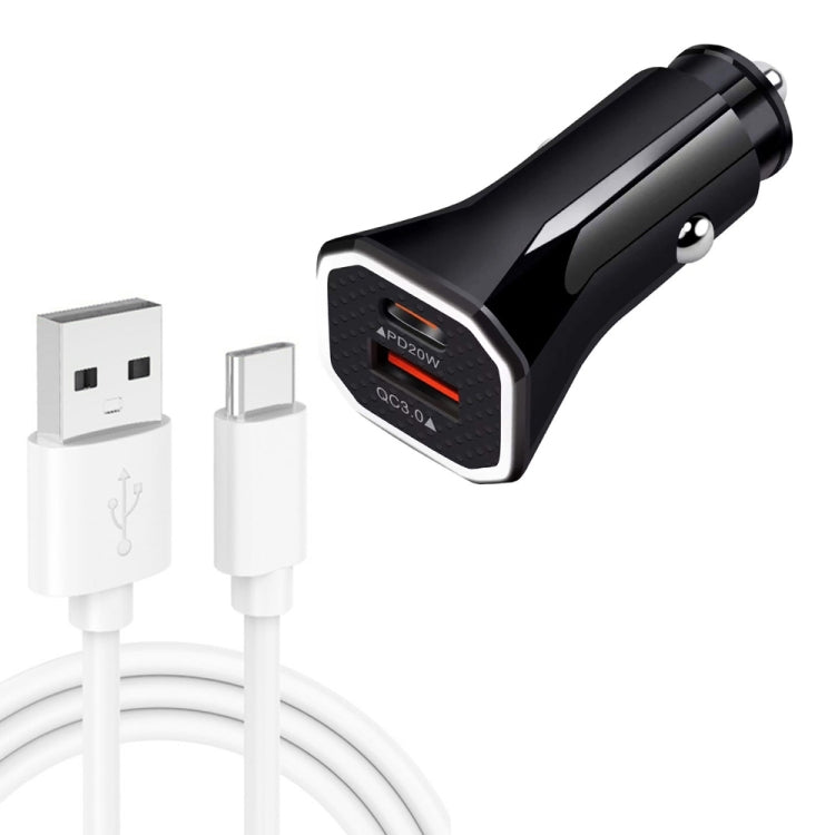 TE-P22 38W PD USB-C / Type-C + QC3. 0 USB Car Charger with 1m USB to