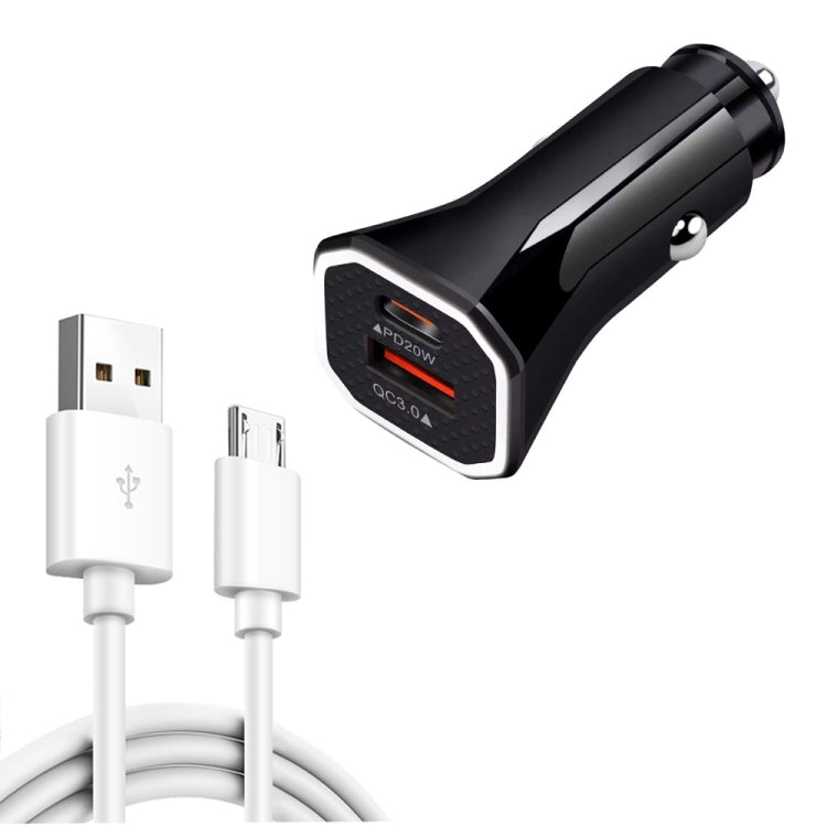 TE-P22 38W PD USB-C / Type-C + QC3. 0 USB Car Charger with 1m USB to
