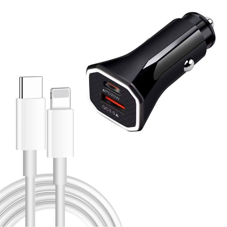 TE-P22 38W PD USB-C / Type-C + QC3. 0 USB Car Charger with 1m USB-C /
