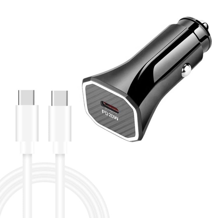 TE-P2 PD20W USB-C / Type-C Car Charger with Type-C to Type-C Data