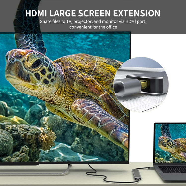 ENKAY Hat-Prince 5 in 1 Type-C Hub 4K HDMI Converter Docking Station USB 3.0 Adapter, USB3.0+HDMI