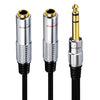 JUNSUNMAY 6.35mm Male to Dual 6.35mm Female Stereo Audio Adapter
