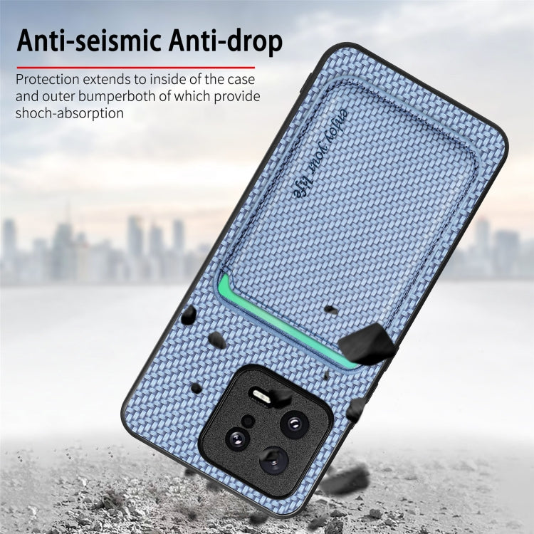 Carbon Fiber Leather Card Magnetic Phone Case
