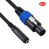 JUNSUNMAY Speakon Male to 6.35mm Female Audio Speaker Adapter Cable