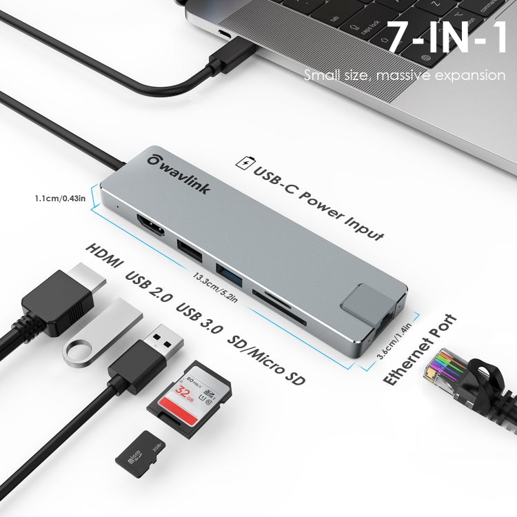 Wavlink UHP3409 For MacBook Pro/Air USB-C Windows Laptops 100W PD Mini Docking Station, UHP3409