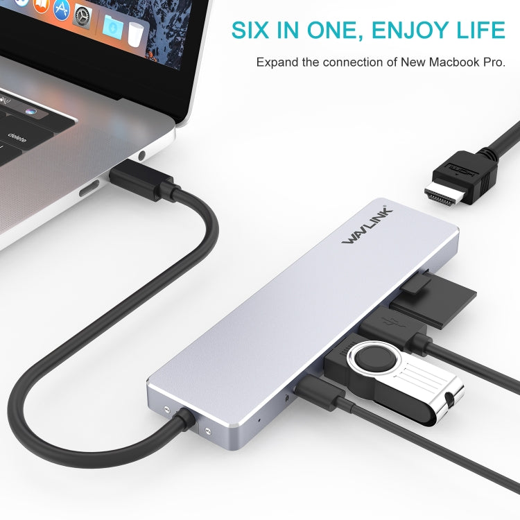 Wavlink UHP3407 Portable Aluminum Dongle 4K HDMI Display Type-C Hub Multiport Adapter, UHP3407