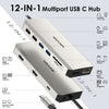 Wavlink UMD302 Type-C to Multiport Dual 4K HDMI HUB Triple Monitor 12-in-1 Laptop Docking Station, UMD302