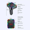 F22 Dual USB Car Charger Smart Bluetooth Calling Car Audio Device 7-Colors LED Car MP3 Player, F22