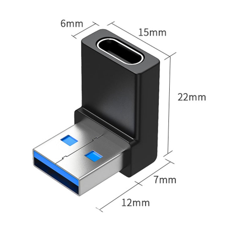 ENKAY 90 Degree Right Angle USB 3.0 Male to Type-C Female Adapter Converter, 1pcs USB to Type-C, 2pcs USB to Type-C