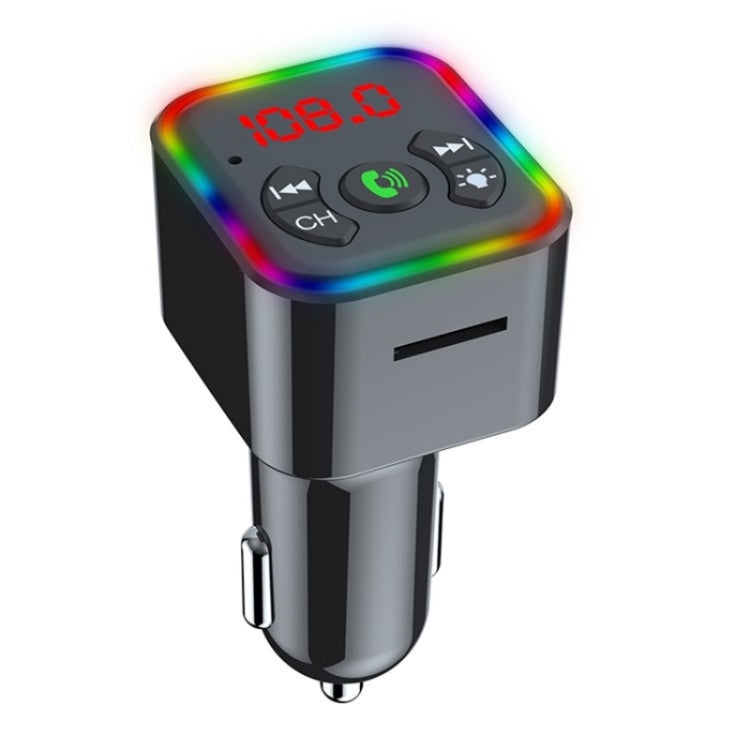 Colorful light Car Hands-free Call Bluetooth Receiver Support U Disk