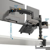 NORTH BAYOU NB H180 FP-2 Laptop Gas Spring Full Motion Dual Arm Clamp 22 - 32 inch LCD TV Monitor Desk Holder, H180-FP-2