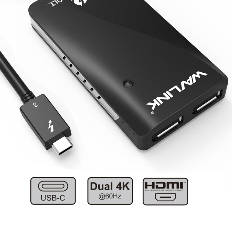 WAVLINK WL-UTA01H Type-C Thunderbolt 3 to Dual HDMI Multi-Screen Extender Splitter Adapter, WL-UTA01H