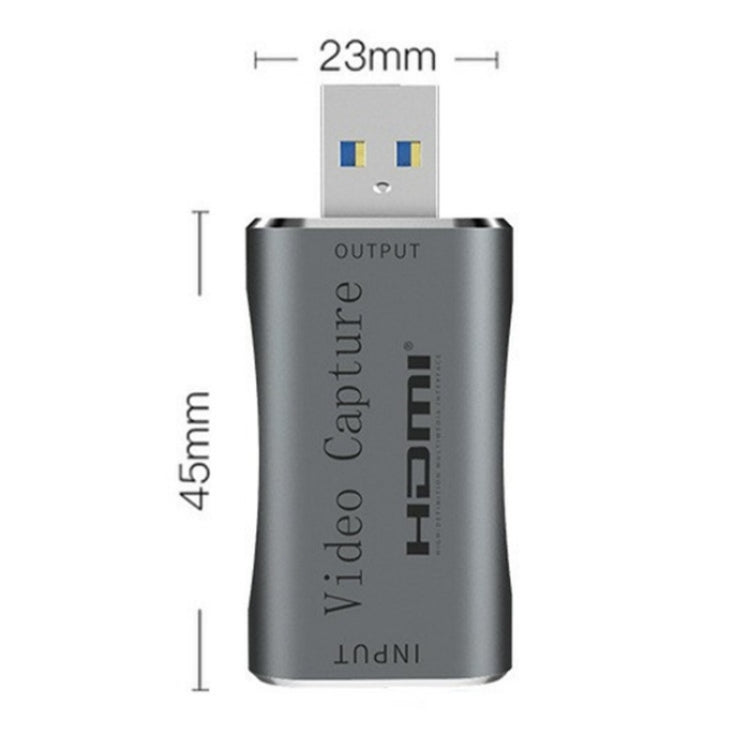 C30 For Game Live Streaming Aluminum Alloy USB Male to HDMI Female HD Video Capture Card, C30