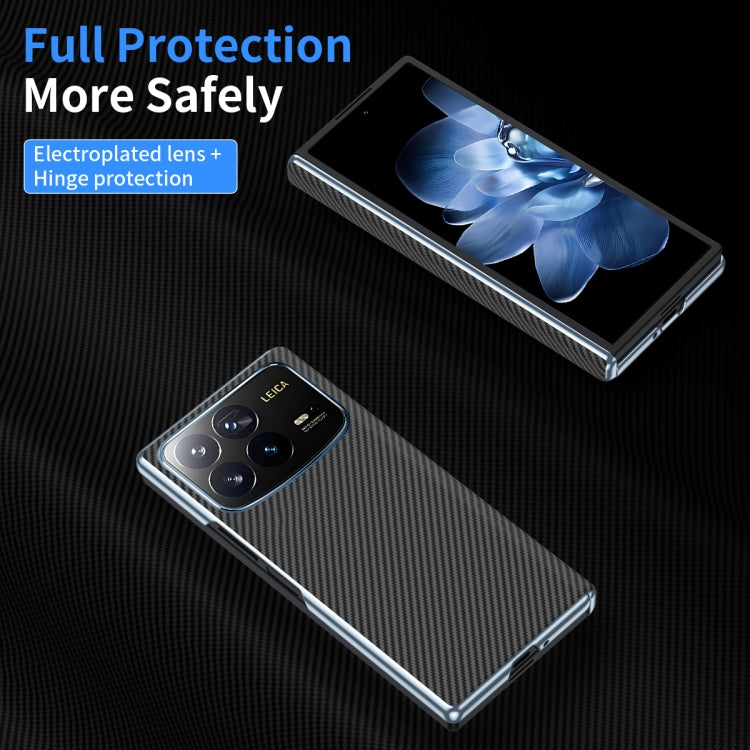 Electroplated Carbon Fiber Pattern Folding Phone Case with Hinge