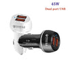 45W USB QC3.0 30W + USB 2.0 Fully Compatible Car Charger