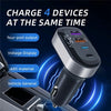 K33 With Voltage Display USB-A and Type-C 4-Port Car Charger Fast Charging Adapter, K33