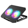 N33 RGB Dual Fans Cooling Pad Adjustable Height Laptop Stand with Phone Holder, N33