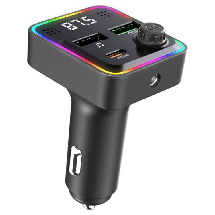 C71 3-in-1 PD 30W Cigarette Lighter Charger Adapter FM Transmitter