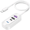 Y4 Car Rear Seat Multi Port Power Expander Type C + Dual USB Fast
