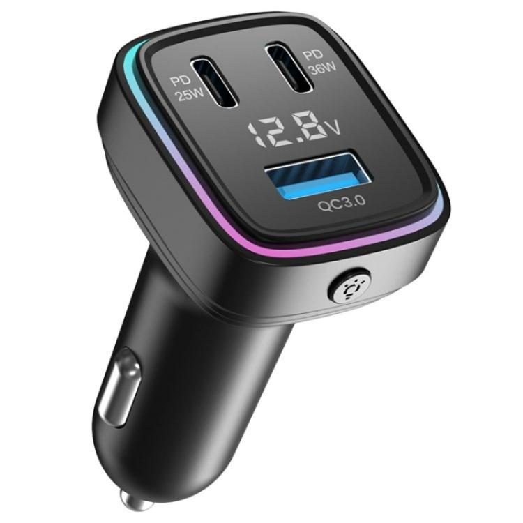 GE13 With Colorful Ambient Light Voltage Display 3-Port Fast Charging