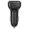 GE13 With Colorful Ambient Light Voltage Display 3-Port Fast Charging Car Charger, GE13