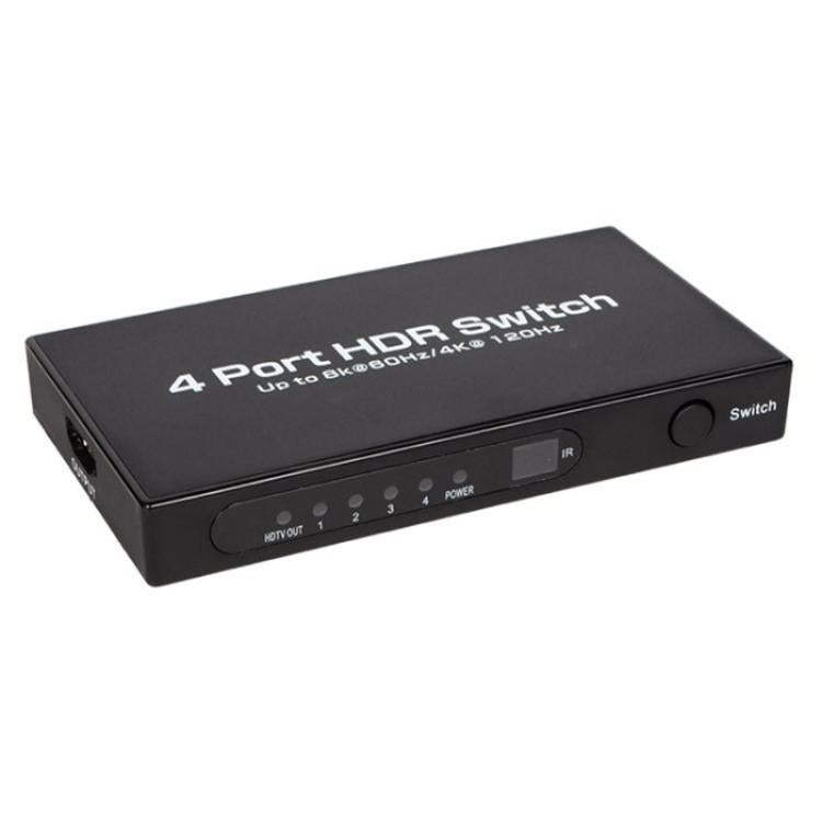 Q8-4 With Remote Control HDMI 2.1 8K 60Hz Gaming Home Theater Switcher 4x1 Adapter