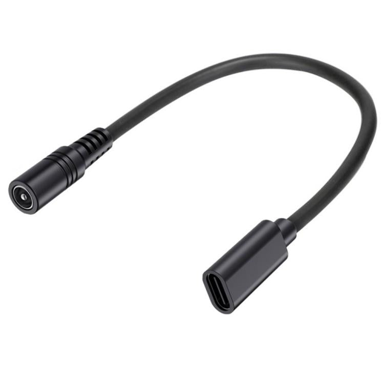 JUNSUNMAY 5V 3A DC 5.5mm x 2.1mm Female to Type-C Female Power Extension Charge Cord, Length:25cm, DC 5.5mm x 2.1mm Female to Type-C Female