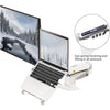 NORTH BAYOU F160-FP Tray Dual Arm Bracket Monitor Desk Mount Adjustable Laptop Holder, F160-FP