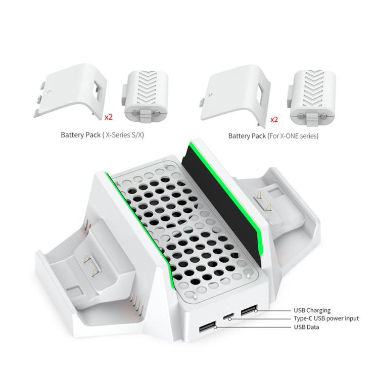 For Xbox Series S / X DOBE TYX-0663 Vertical Cooling Charging Stand Dual Controller Holder Base