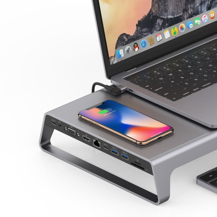 Onten 95109 Type-C To HDMI + VGA + RJ45 + USB3.0 x 2 11 in One Multi-Function Adapter and Computer Base