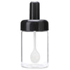 Kitchenware Seasoning Jar Spoon Cover Integrated Sealing Moisture-proof Cruet, Black, White, Stainless Steel Brush