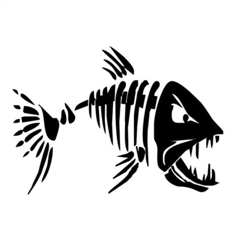 10 PCS YOJA Mad Fish Funny Decal Car Window Decoration Vinyl Stickers Motorcycle Accessories, 11x7CM, Black, Silver