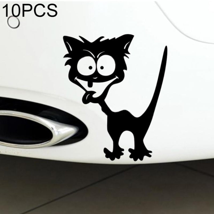10 PCS Cat Pattern Car Styling Sticker Reflective Waterproof Vinyl